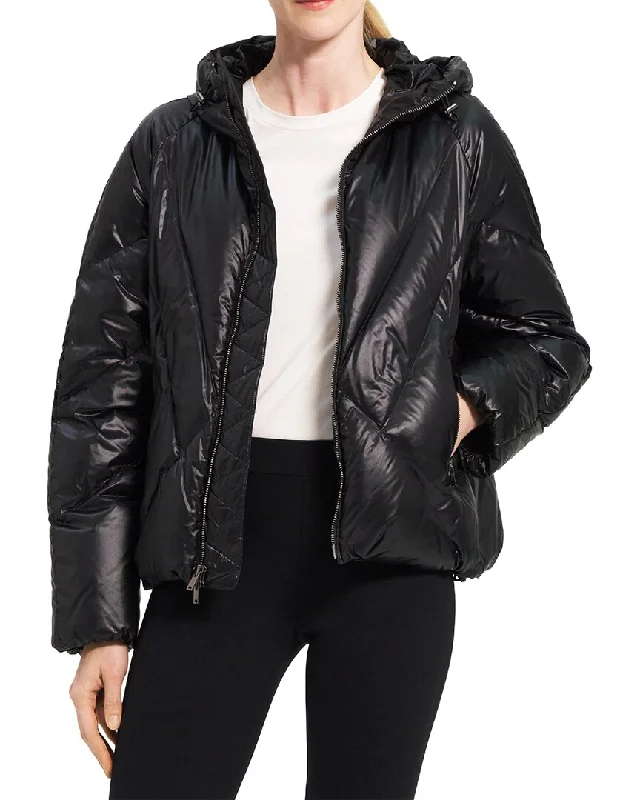 elegant double-breasted jackets for women -Theory Angular Puffer Jacket