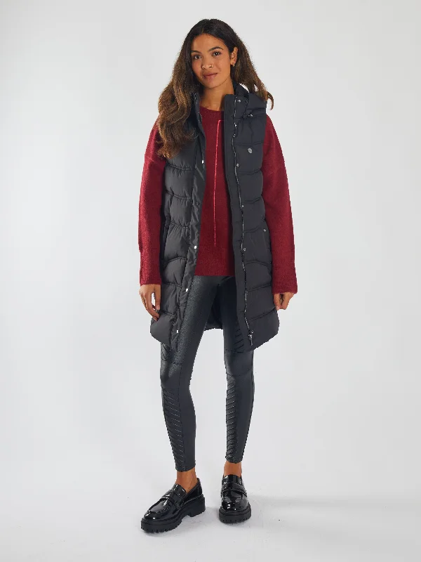 soft knit coats for women -Bena Gilet Jet Black