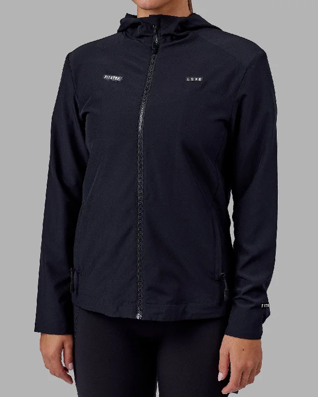 ladies' military coats -Fitstop Womens Functional Training Jacket - Black