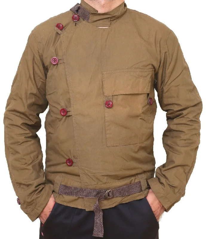 sporty winter jackets for ladies -Men Brown Cotton Jacket