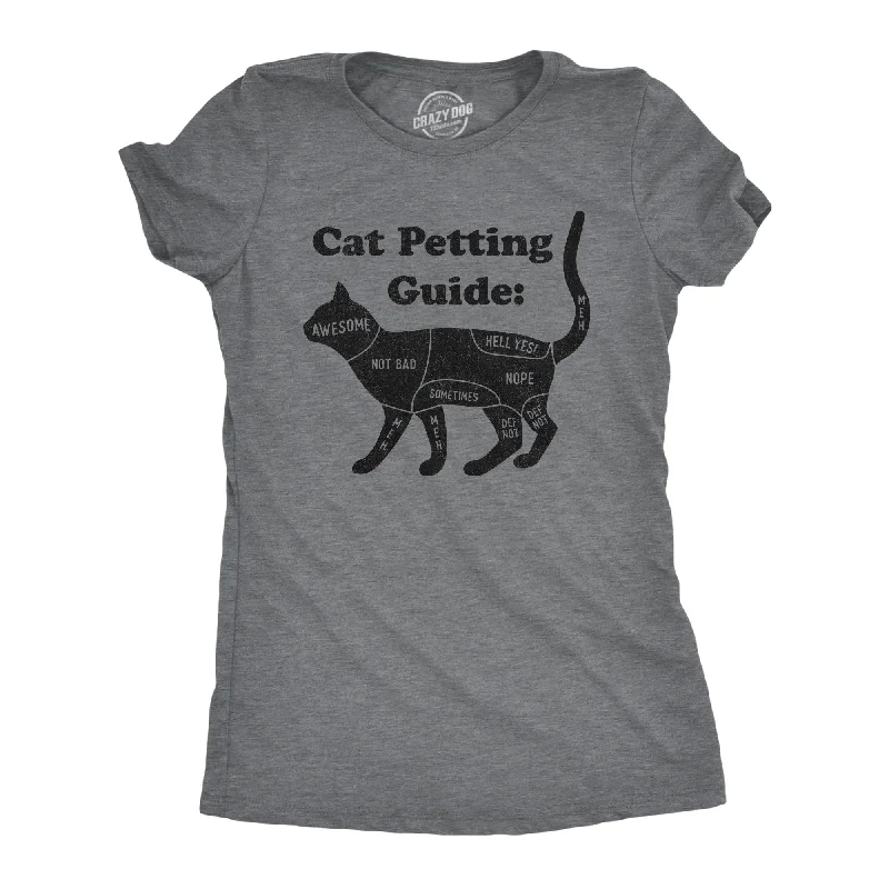 women's velvet blouses -Cat Petting Guide Women's T Shirt