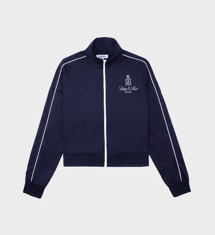 reversible jackets for women -Vendome Track Jacket - Navy/White