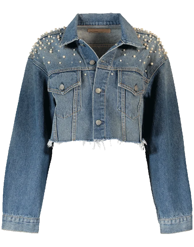 oversized wool coats for ladies -Cropped Eve Denim Jacket