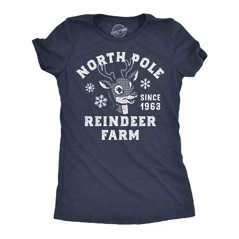 women's thermal tops -North Pole Reindeer Farm Women's T Shirt