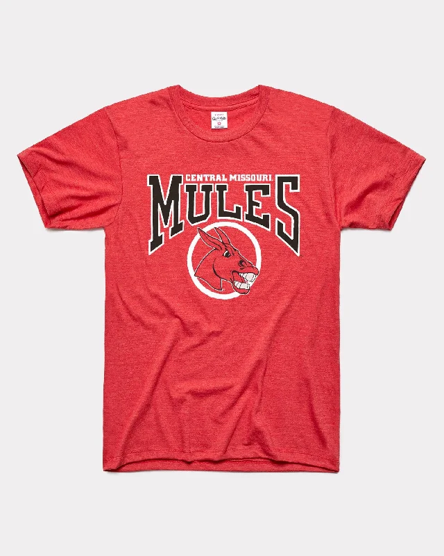 fitted tops for ladies -University Of Central Missouri Mules Vintage Red T-Shirt