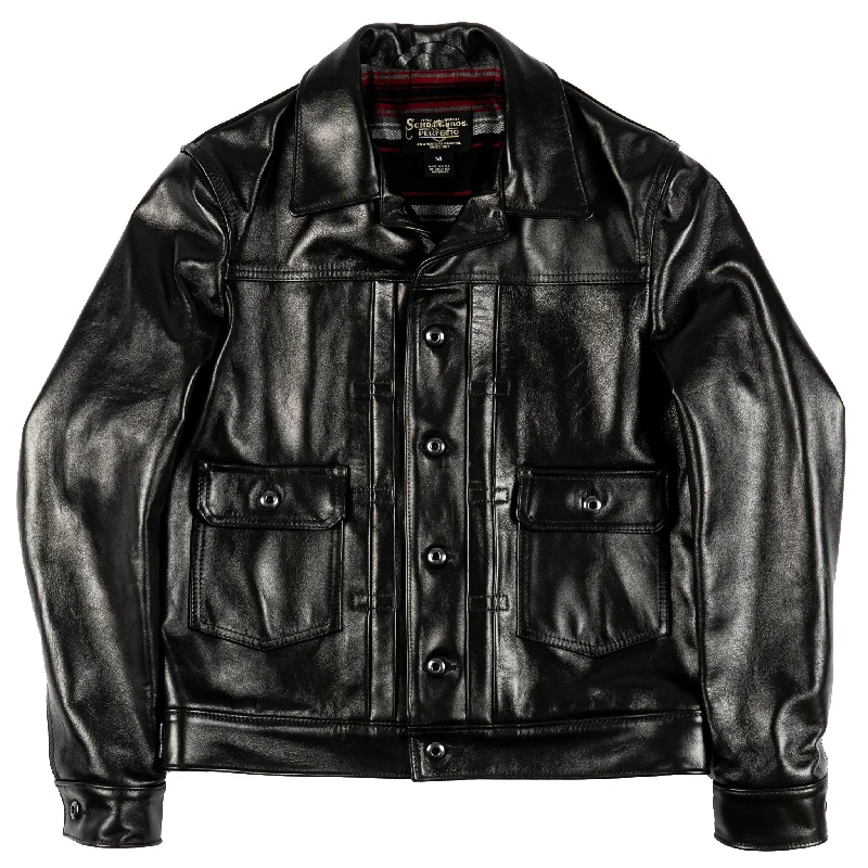 women's leather jackets -P620H - Type 2 Horsehide Jacket - Black