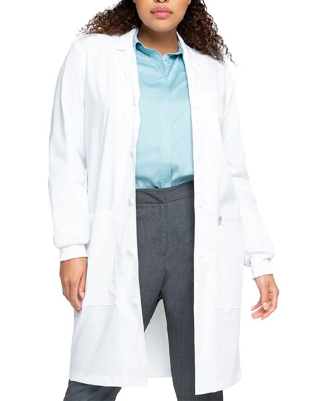 oversized wool coats for ladies -Cherokee Workwear Unisex Lab Coat with Adjustable Belt