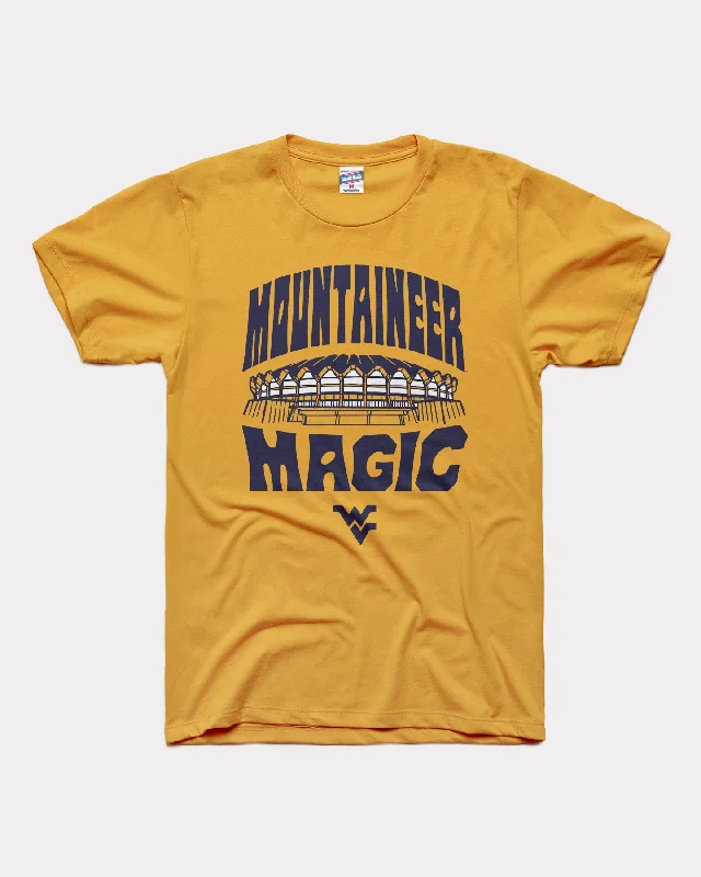 backless tops for women -West Virginia Mountaineer Magic Gold T-Shirt