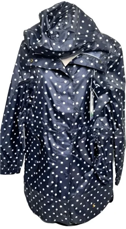 stylish short coats for women -Rain Coat - Navy Spot