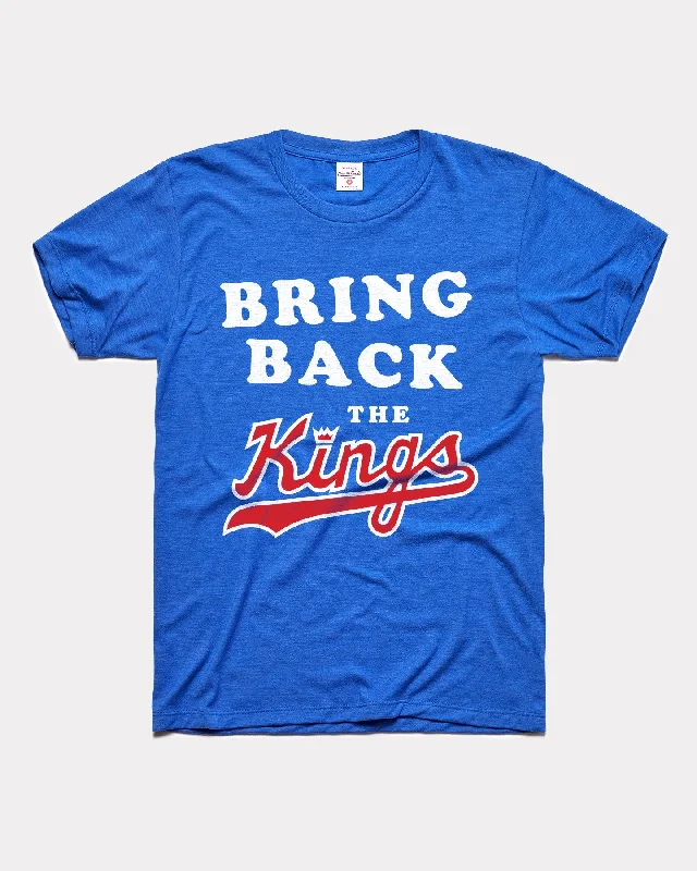 back zip tops for women -Vault Bring Back the Kings Vintage Royal Blue T-Shirt