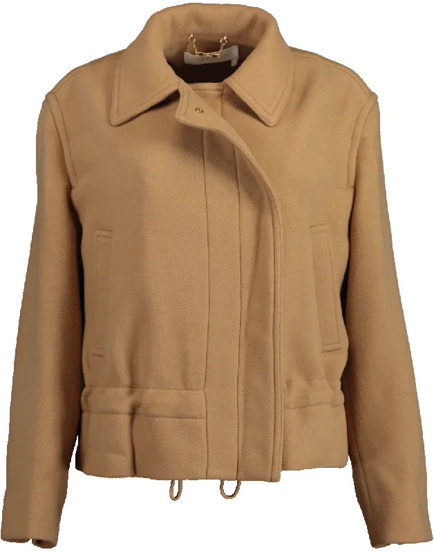 women's winter coats -Cropped Wool Jacket