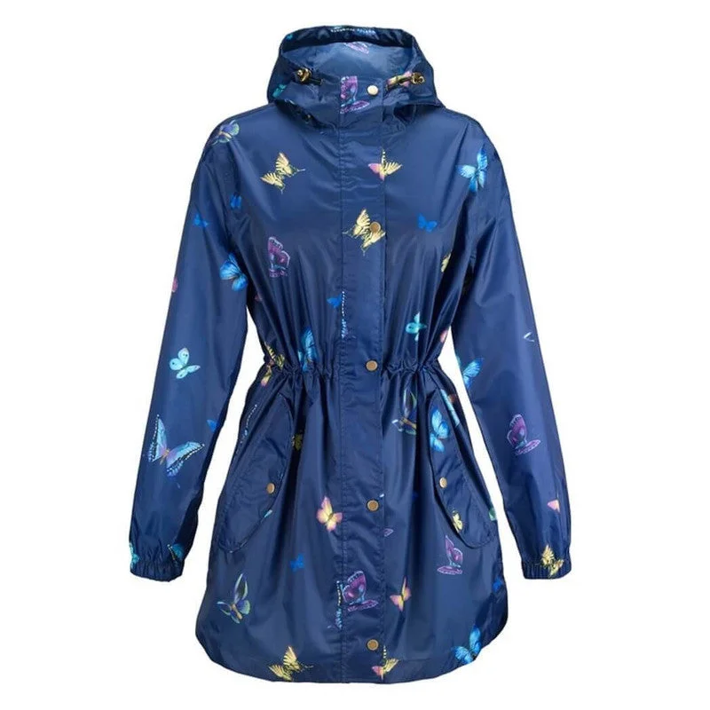 women's checked coats -Raincoat Butterfly Navy 509373