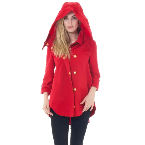 elegant puff jackets for women -Rain coat, Wind breaker water resistant -  RED  Savina