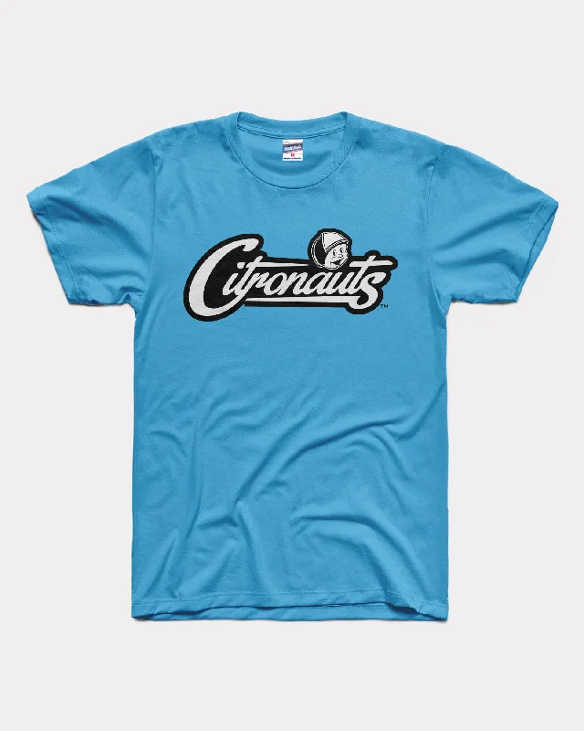 off-duty casual tops for ladies -UCF Citronauts Script Electric Blue T-Shirt