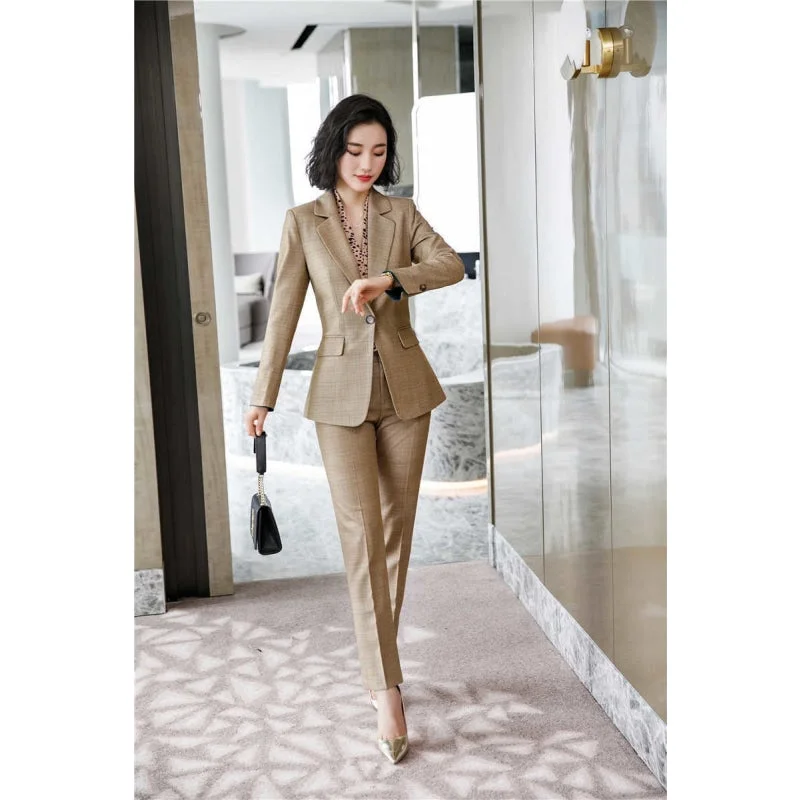 tailored trousers for women -Formal Uniform Designs Business Suits With Pants and Jackets for Women