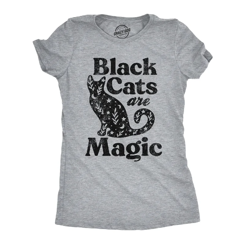 women's casual tops -Black Cats Are Magic Women's T Shirt