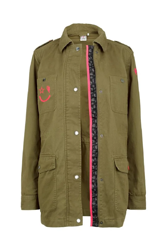 women's raincoats -Khaki Utility Jacket