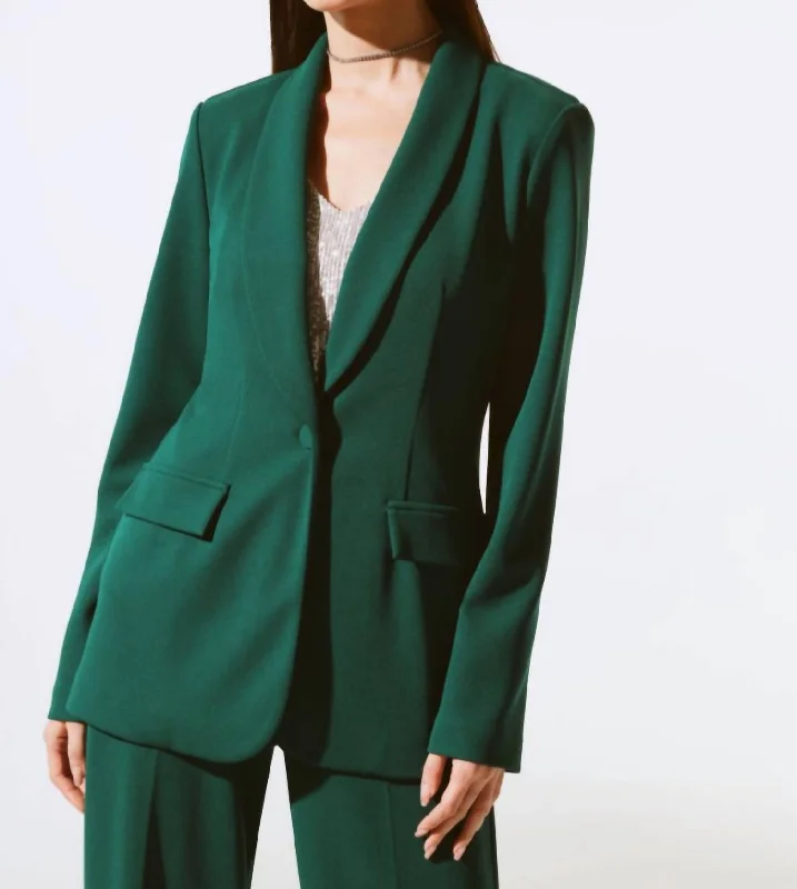 women's cardigan coats -Green Coat In Absolute Green