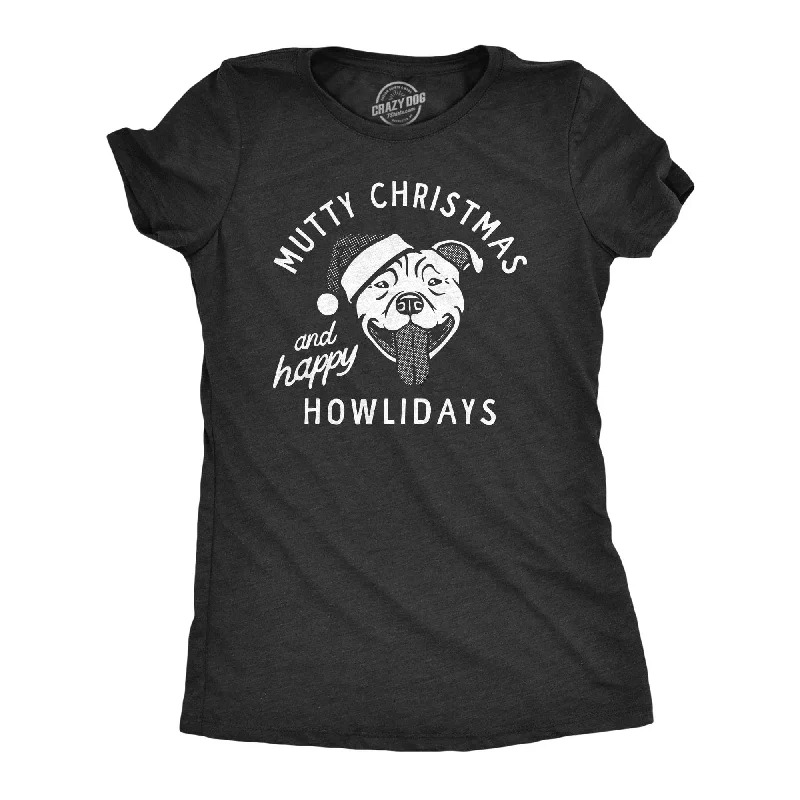 velvet crop tops for women -Mutty Christmas And Happy Howlidays Women's T Shirt