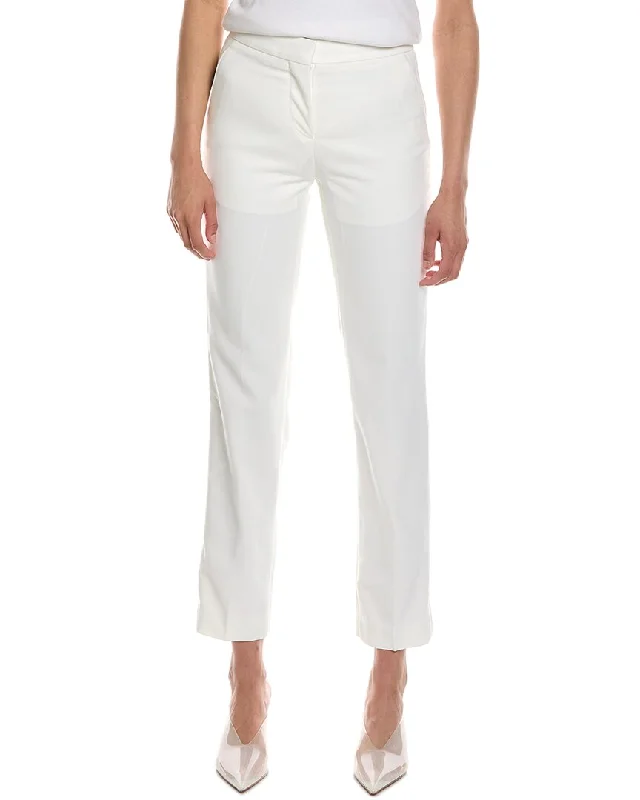 women's capri pants -Burberry Silk-Trim Wool Tailored Trouser