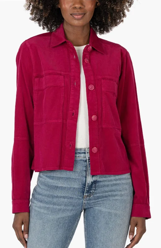 stylish short coats for women -Women's Zinnia Casual Jacket In Fuschia