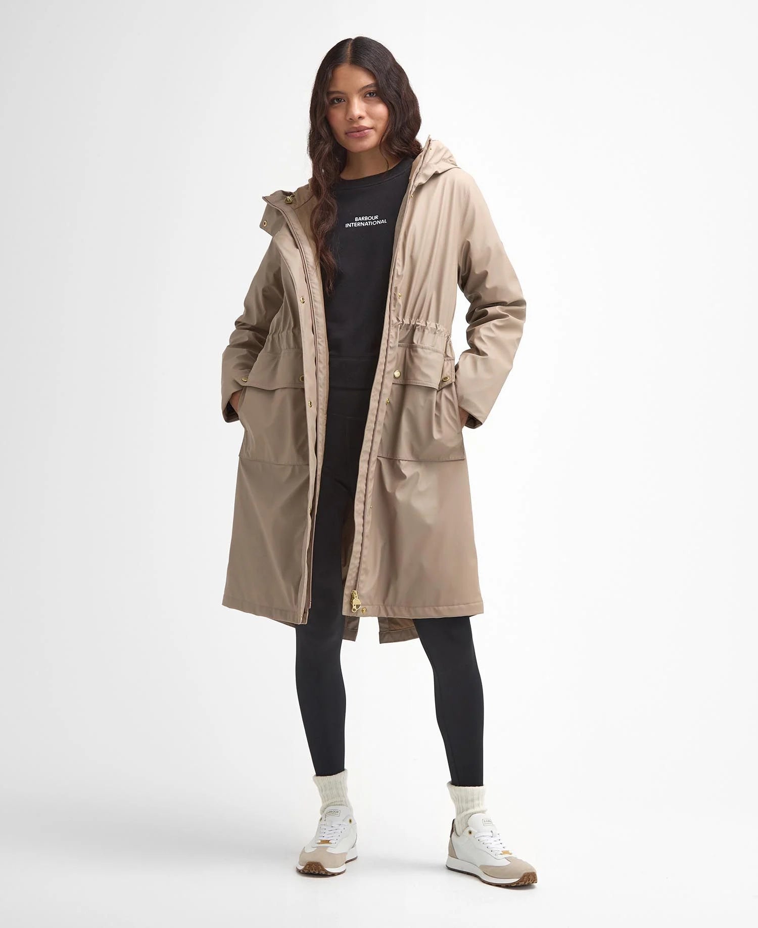 women's coat dresses -Barbour International Womens Wyatt Jacket - Beige