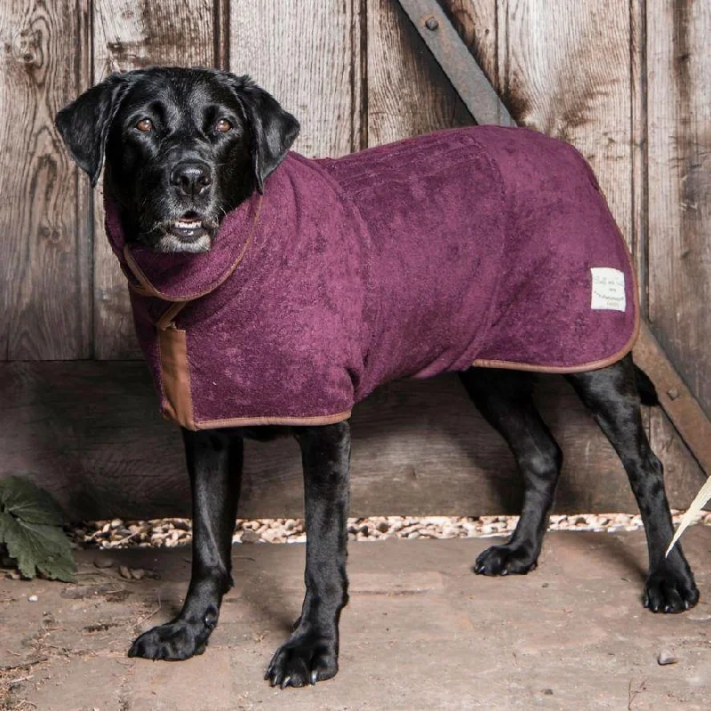 women's wrap coats -Ruff & Tumble Dog Drying coat Medium-Large ML Mud Burgundy Navy