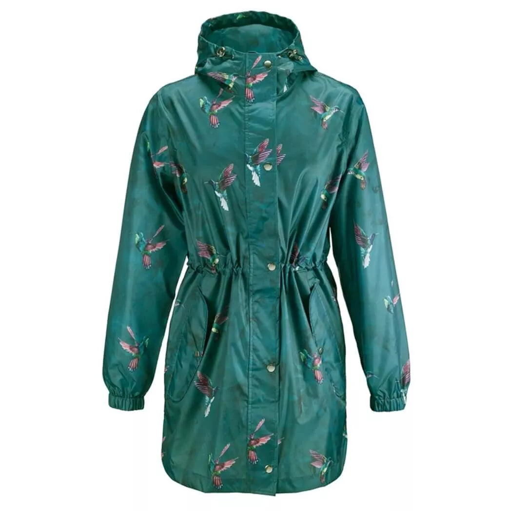 sporty winter jackets for ladies -Raincoat Hummingbirds Green 509375