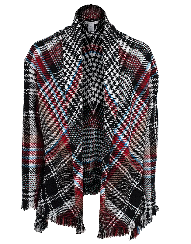 women's cozy coats -Tartan Tweed Jacket