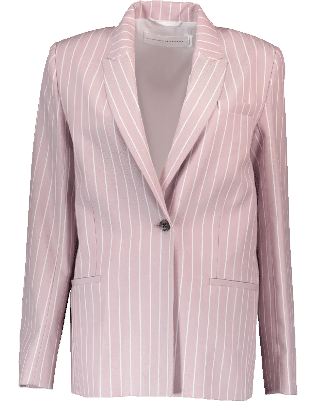 casual jackets for women -Tailored Stripe Jacket