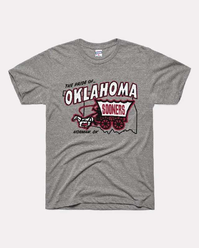 sporty tops for women -The Pride of Oklahoma Vintage Grey T-Shirt