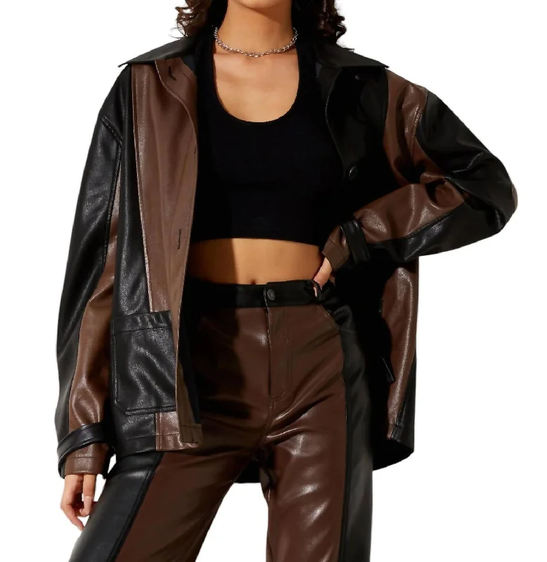 women's wrap coats -Bugi Jacket In Bitter Chocolate/black