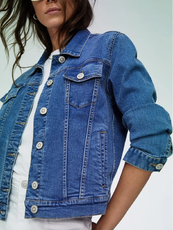 elegant coats for women -Organic Denim Jacket | Washed Indigo