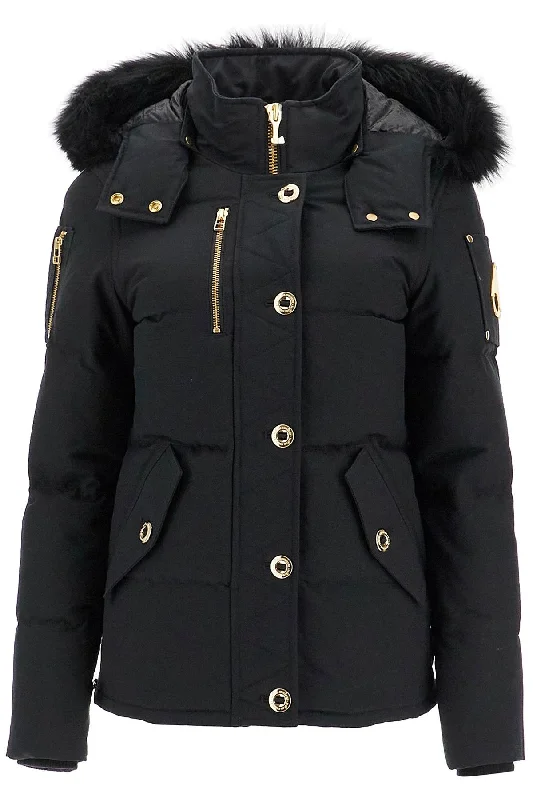 hooded winter coats for women -Moose Knuckles Women's "3Q Canvas Down Jacket With Shear