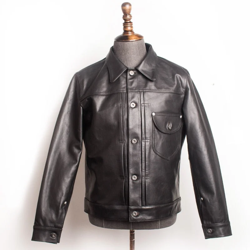 women's leather jackets -Quality Genuine Horse Leather Jacket