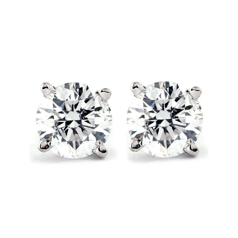 women’s flower stud earrings -1/4 Ct TDW Genuine Diamond Studs Available in 14k White or Yellow Gold