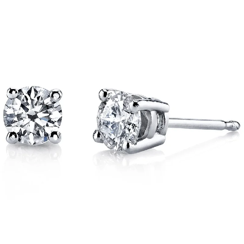 women’s vintage earrings -14k White Gold 1/2 ct Lab Grown Diamond Classic Stud Earrings