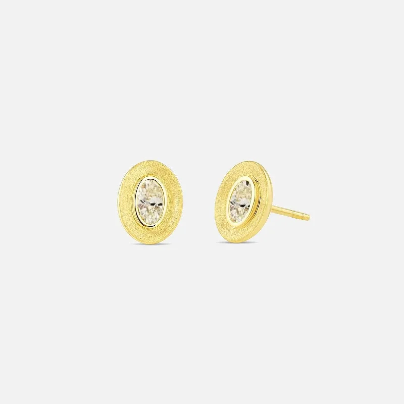 women’s silver hoop earrings -Stardust Oval Studs