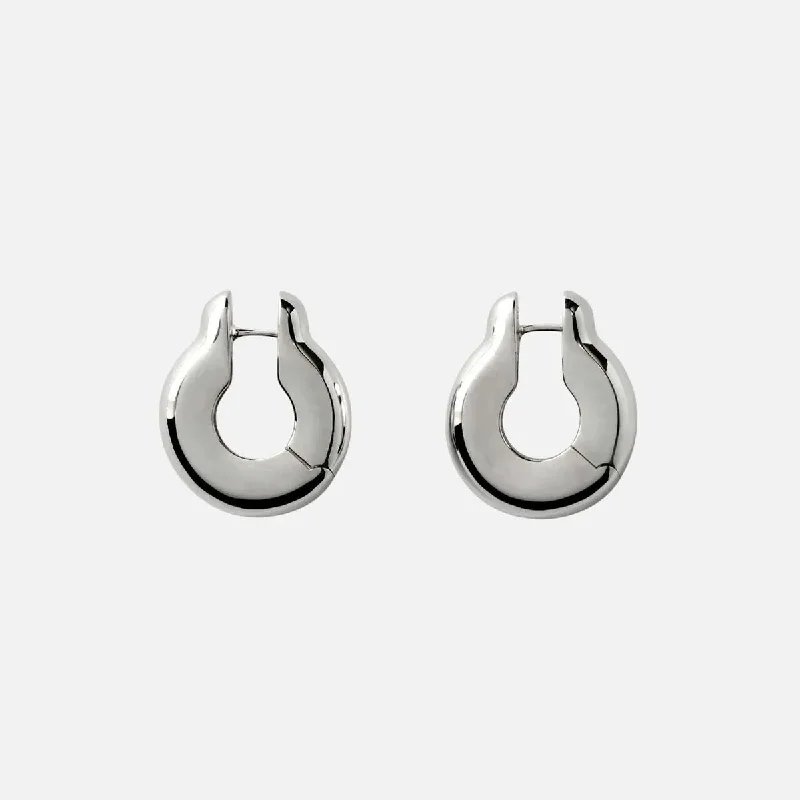 women’s diamond-shaped earrings -Ample Hinge Hoops, Large