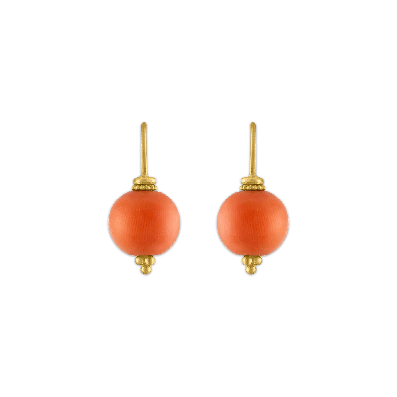 geometric stud earrings for women -Antique Coral Baby Linea Earrings