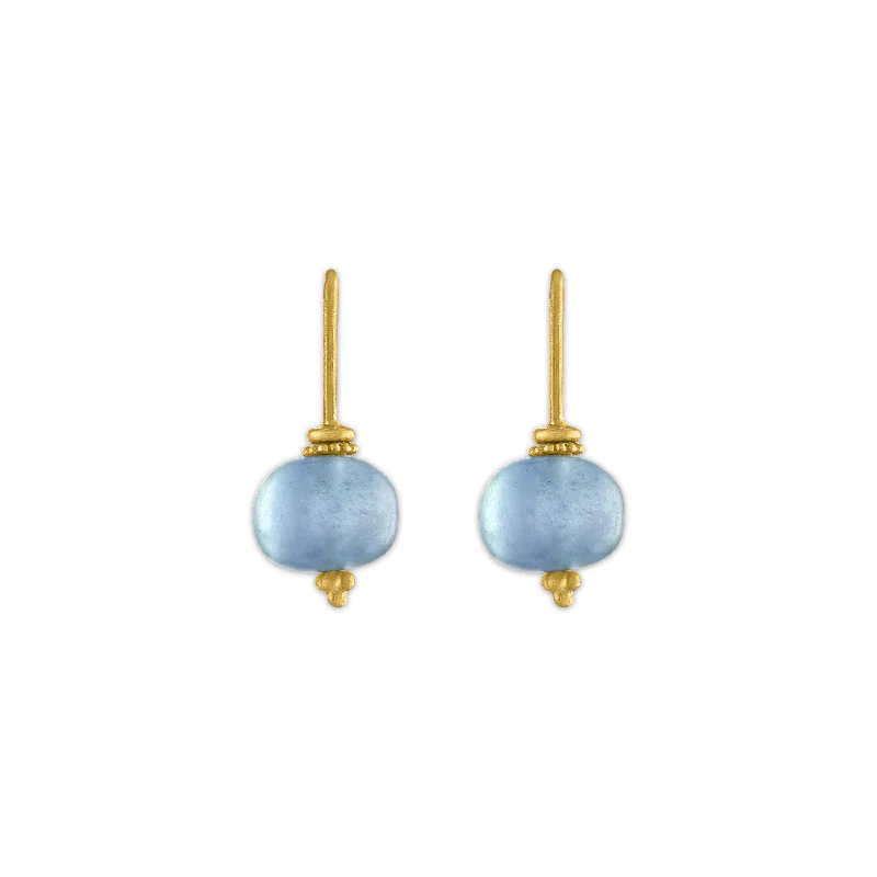 women’s geometric hoop earrings -Aquamarine Baby Linea Earrings