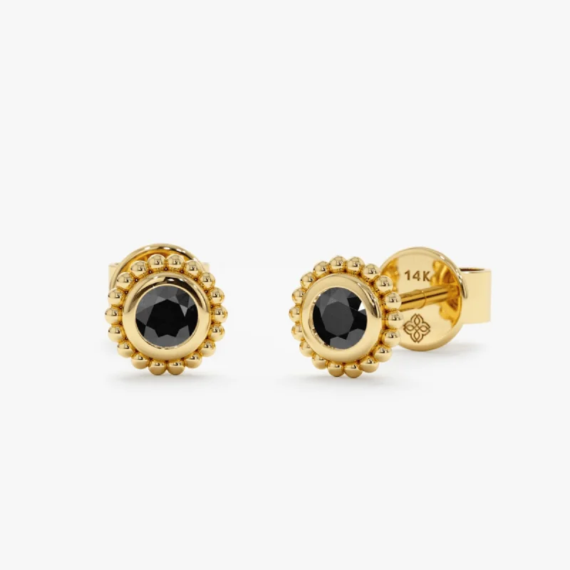 women’s multicolored earrings -Art Deco Black Onyx Studs, Winnie