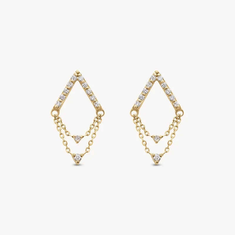 women’s circle earrings -Chains of Diamond Earrings