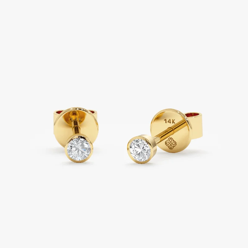 women’s multicolored earrings -Diamond Bezel Studs, Susie