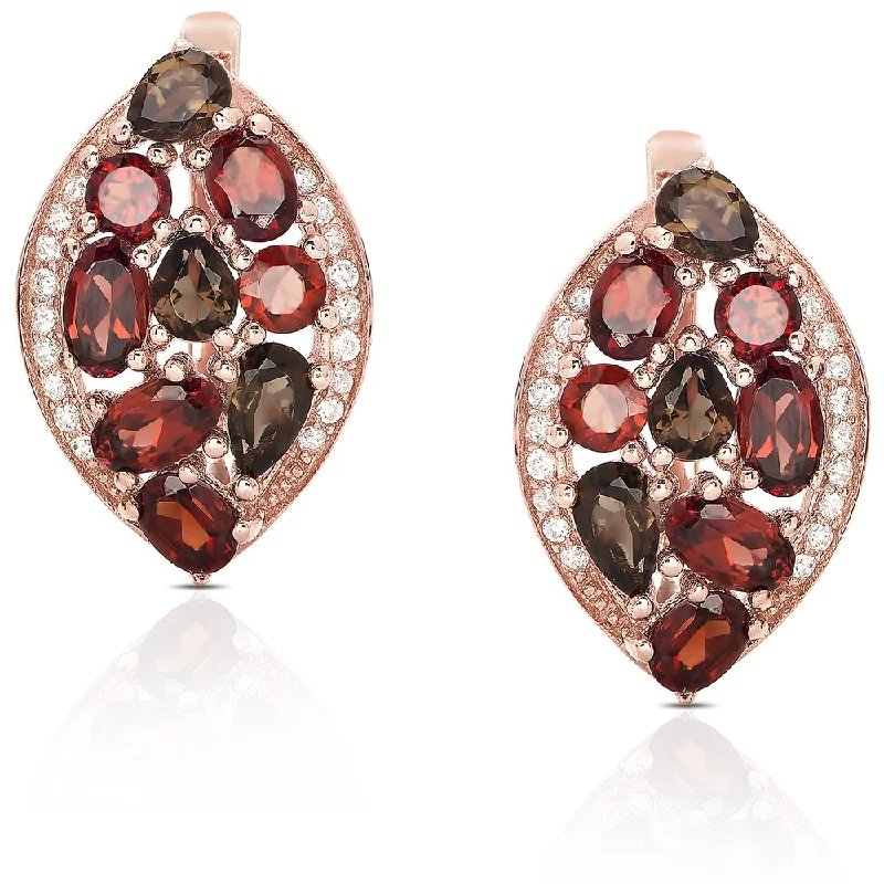 women’s art-inspired earrings -Dolce Giavonna Gold Over Sterling Silver Multi-gemstone Cubic Zirconia Stud Earrings