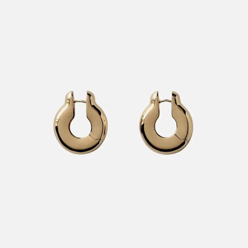 women’s animal-inspired earrings -Gold Plated Ample Hinge Hoops, Large