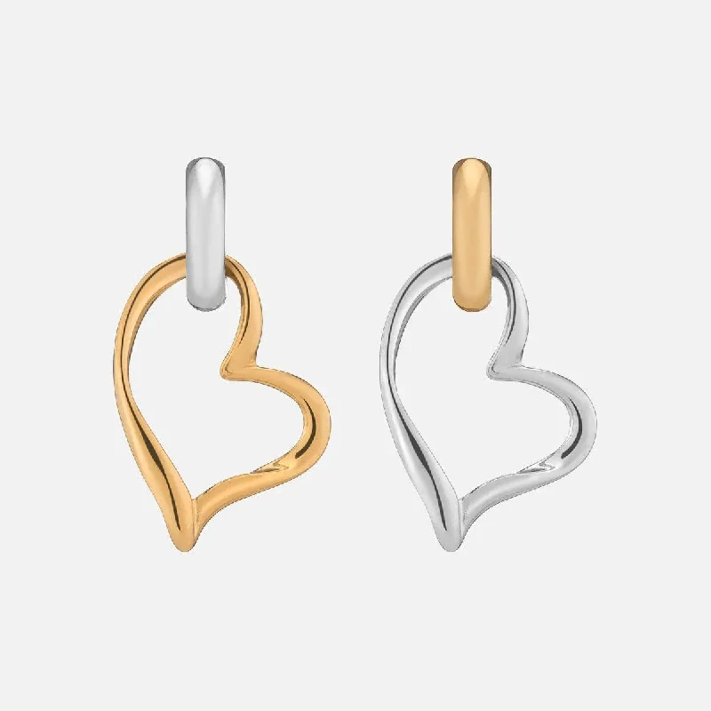 women’s jewel earrings -Heavy Metal Heart Earrings