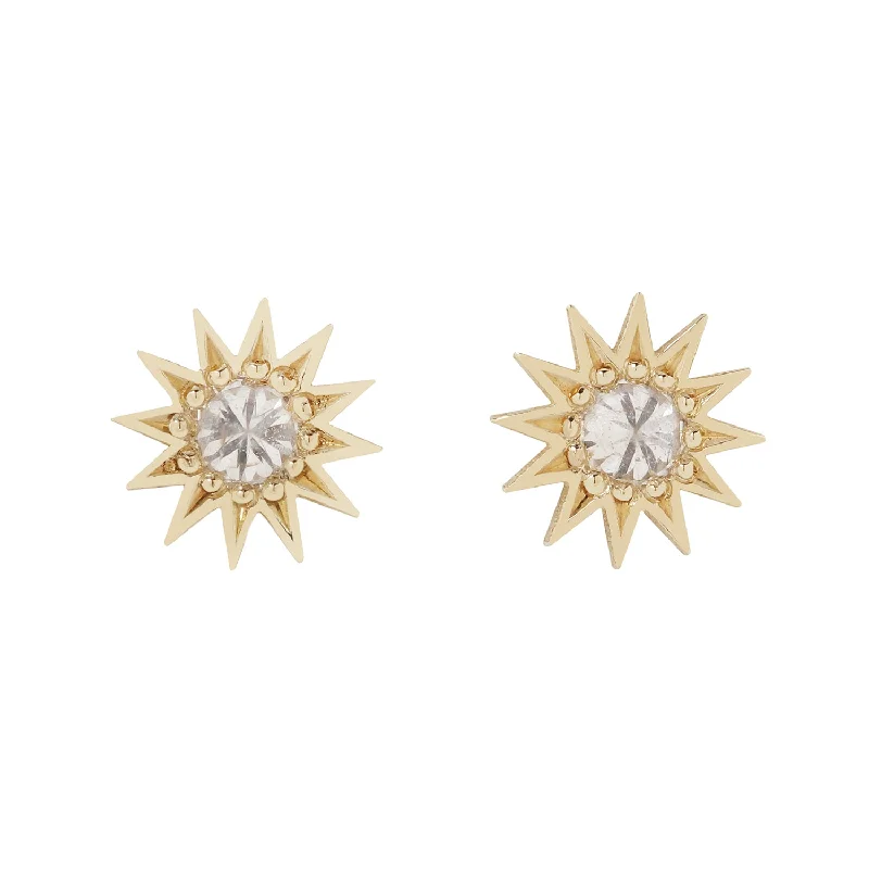 women’s fashion earrings -Inverted Diamond Mini Spur Studs