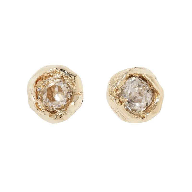 women’s crystal stud earrings -IV Old Cut Diamond Studs