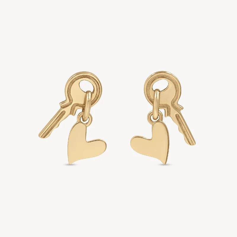 women’s art-inspired earrings -Key to My Heart Studs